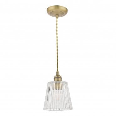 1 light antique brass pendant