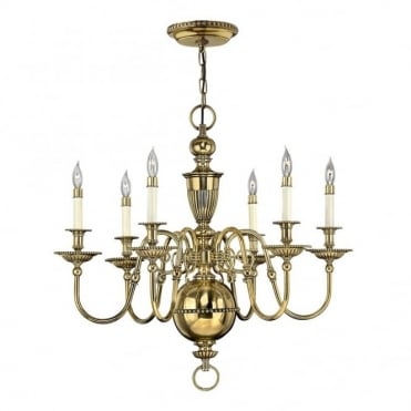 6 Light Chandelier gold