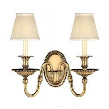 Double Wall Light in Gold, Brass