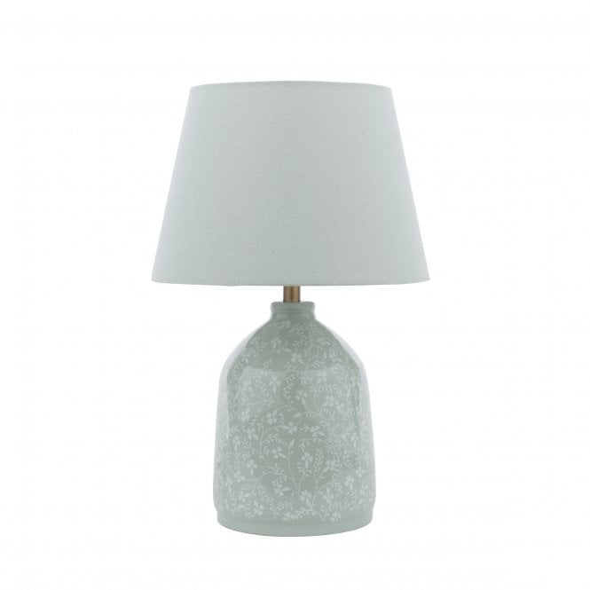 Campion Table Lamp - Blue Ceramic with Linen Shade