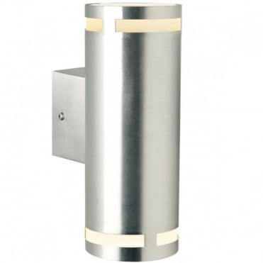 CAN - Double Cylindrical Exterior Wall Light Aluminium