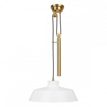 CANDOR Rise and Fall Ceiling Pendant Matte Whitewith a Modern Vintage Feel