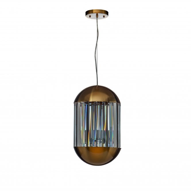 CAPSULE Ceiling Pendant 3 Light Bullet Pendant Light in Brass