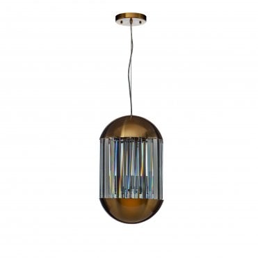 CAPSULE Ceiling Pendant 3 Light Bullet Pendant Light in Brass