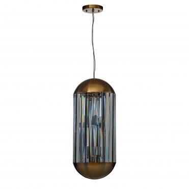 CAPSULE Ceiling Pendant 6 Light Bullet Pendant Light Brass