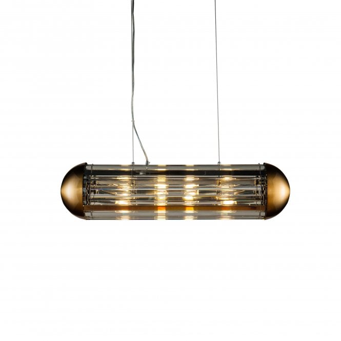 CAPSULE Pendant 4 Bullet Horizontal Pendant Light in Brass