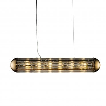 CAPSULE Pendant 6 Bullet Horizontal Pendant Light Brass