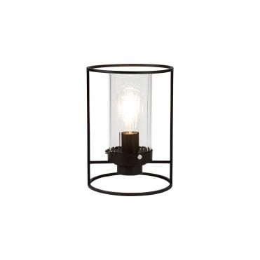 CARAFE Table Lamp Black/Clear Glass Shade