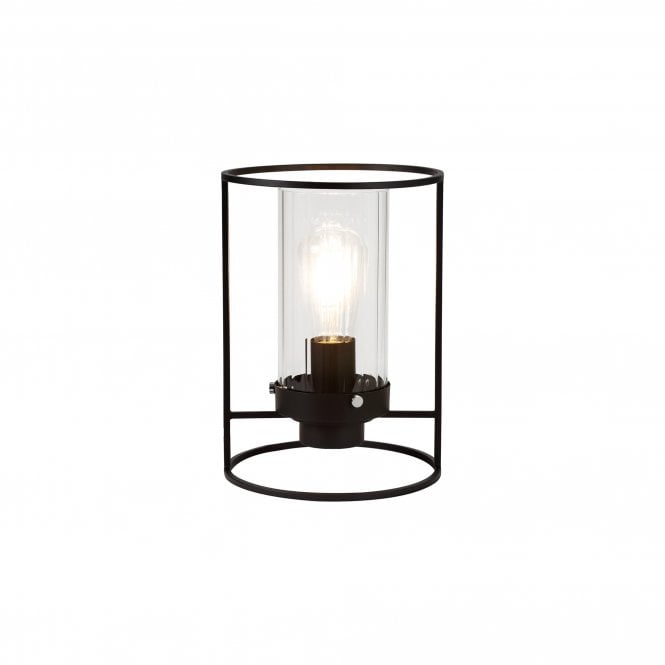 CARAFE Table Lamp Black/Clear Glass Shade