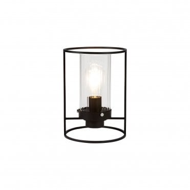 CARAFE Table Lamp Black/Clear Glass Shade