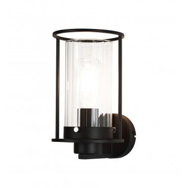 CARAFE Wall Light Black/Clear Glass Shade