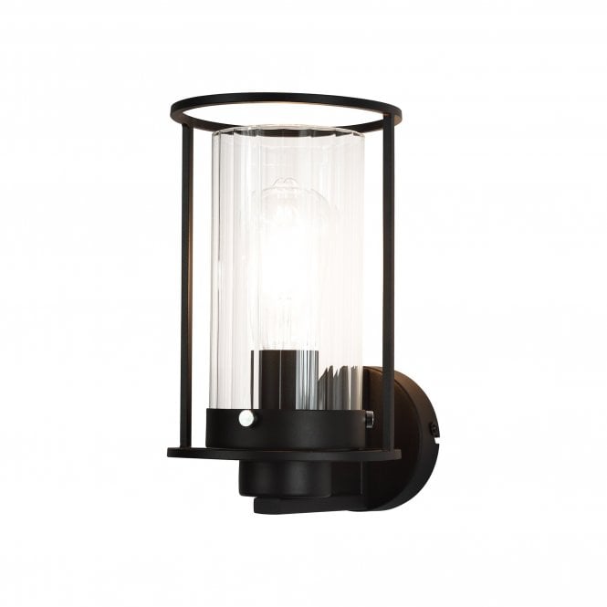 CARAFE Wall Light Black/Clear Glass Shade