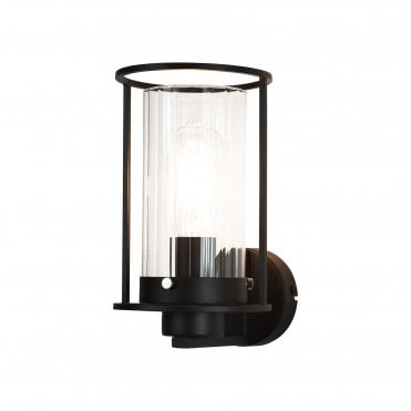 CARAFE Wall Light Black/Clear Glass Shade