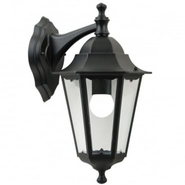 CARDIFF - Traditional Exterior Coach Lamp Wall Light Black Downward Facing