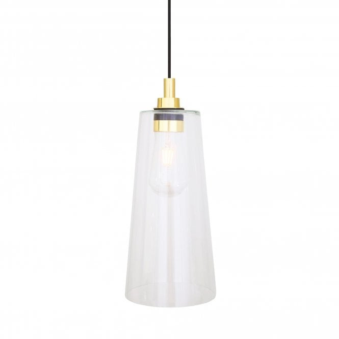 CARI Industrial Bathroom Ceiling Pendant Polished Brass IP65