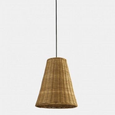 cone shaped rattan ceiling pendant