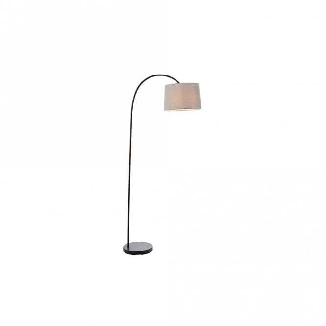 Carlson Overhanging Floor Lamp Matte Black Grey Shade