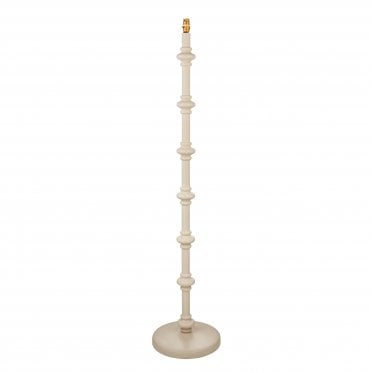 white wooden spindle floor lamp