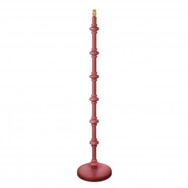 pink wooden spindle floor lamp