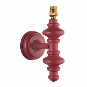 pink wooden spindle wall light