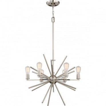 6 light pendant in imperial silver finish