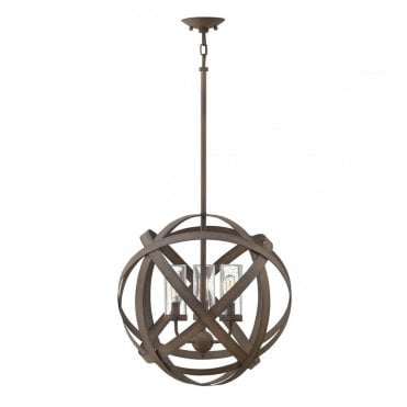 CARSON 3 Lt Outdoor Chandelier Vintage Iron