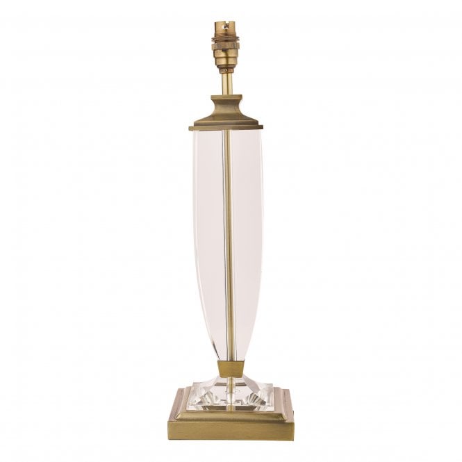 Carson Large Table Lamp Antique Brass & Crystal - Base Only