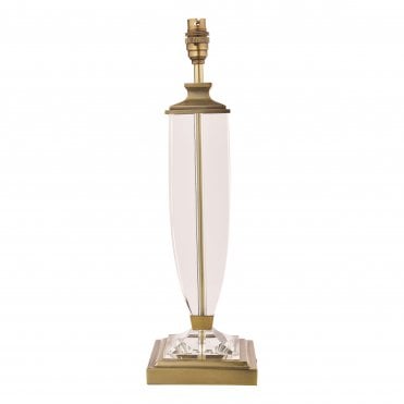 Carson Large Table Lamp Antique Brass & Crystal - Base Only