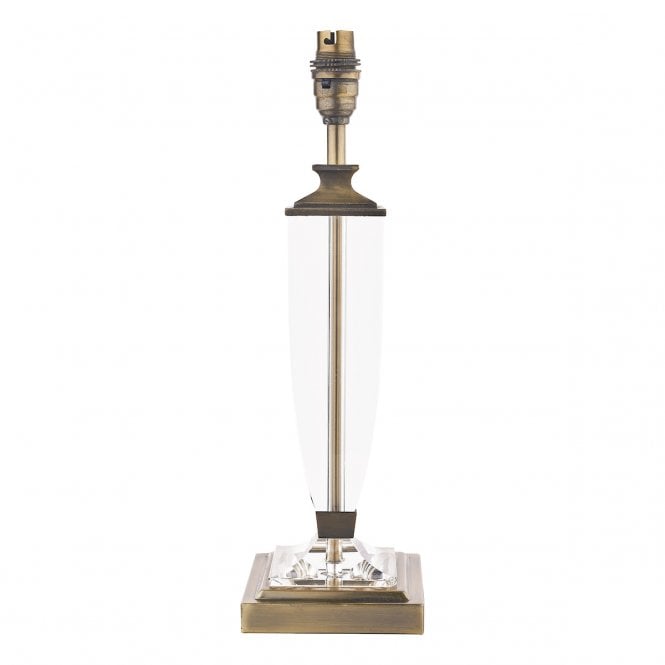 Carson Medium Table Lamp Antique Brass & Crystal - Base Only