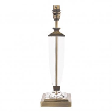 Antique Brass Crystal Table Lamp Base Only