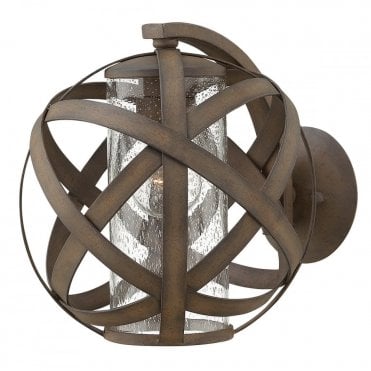 CARSON Small Contemporary Exterior Wall Lantern Vintage Iron