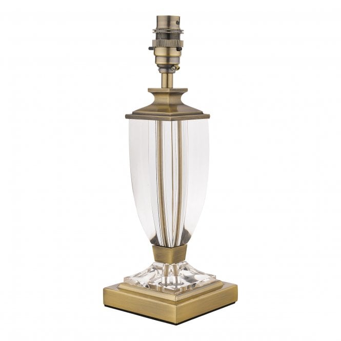 Carson Small Table Lamp Antique Brass & Crystal - Base Only
