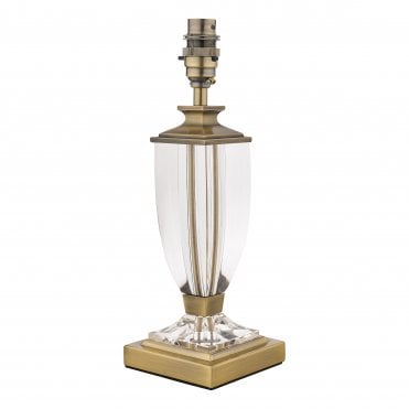 Small Table Lamp Antique Brass Glass Base Only