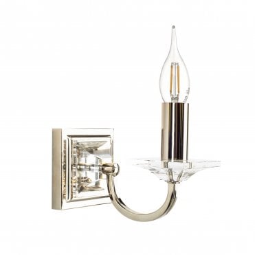 Carson Wall Light Polished Nickel & Crystal