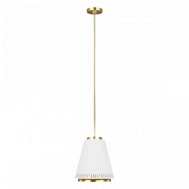 CARTER Ceiling Pendant Conical Matte White, with perforated detailing on Outer Shade