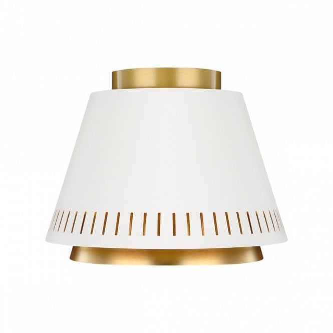 CARTER Flush Light Matte White, with perforated detailing on Outer Shade