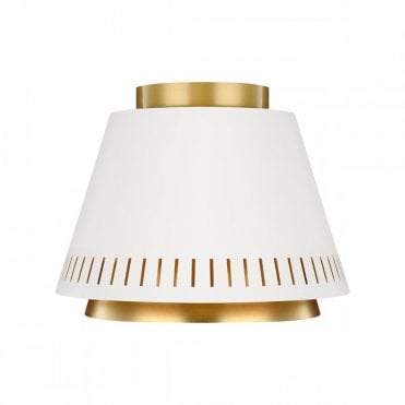 CARTER Flush Light Matte White, with perforated detailing on Outer Shade