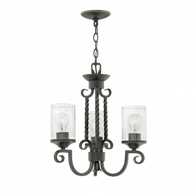 CASA 3 Light Ceiling Chandelier Black