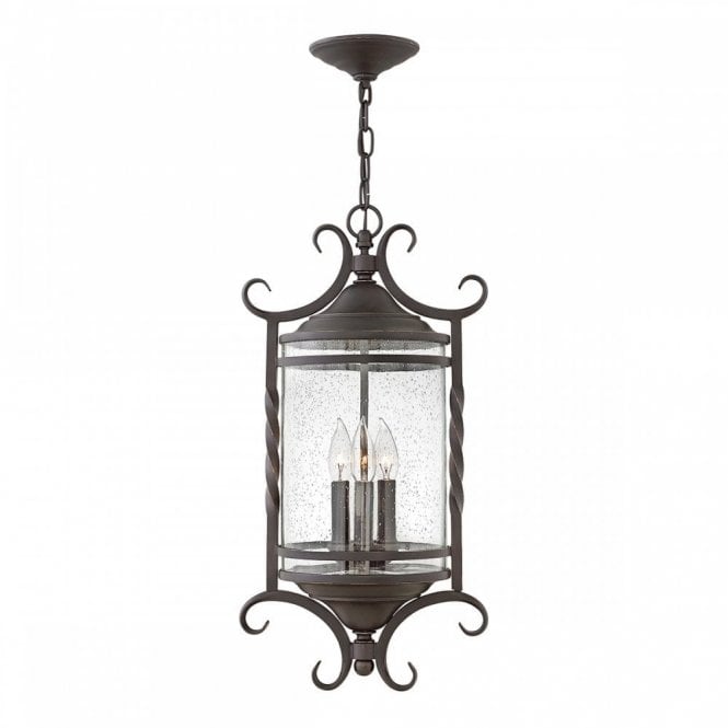 CASA 3 Light Chain Lantern Black Exterior Lighting IP44 Rated