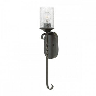 black wall light with glass shade