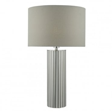 CASSANDRA - Modern Chrome And Grey Table Lamp