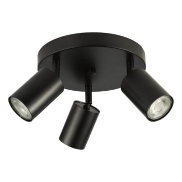 matte black 3 light spotlight plate