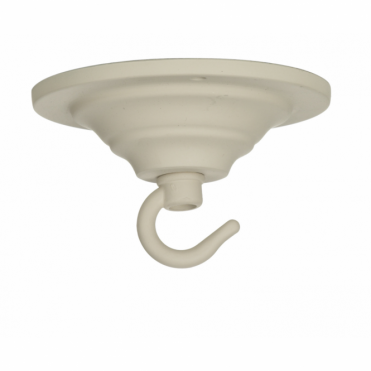 CEILING HOOK - Single Hook Ceiling Rose Plate Cotswold Cream
