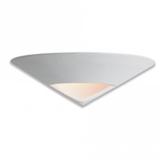 CERAMIC Wall Light Unglazed to Paint Own Colour Choice with Acid White Glass