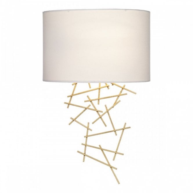 CEVERO Randomised Stick Wall Light in Gold with Cream Shade