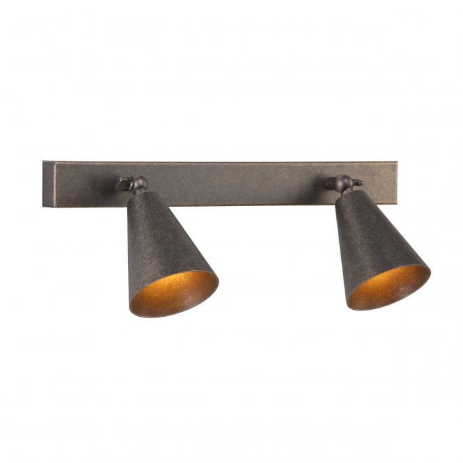 Charing 2 Light Aged Brass Wall Light