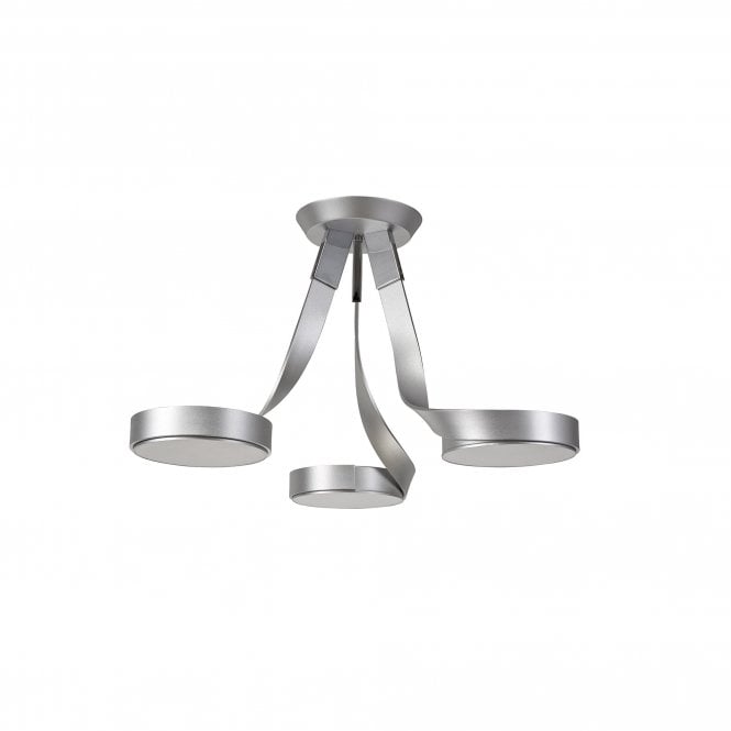 CHARLIE 3 Light LED Ceiling Semi-Flush Polished Chrome Silver