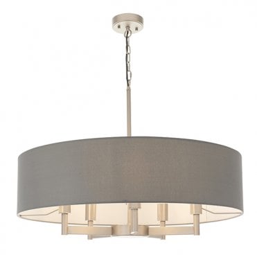 CHARLIE Large Multi Arm Pendant With Grey Shade