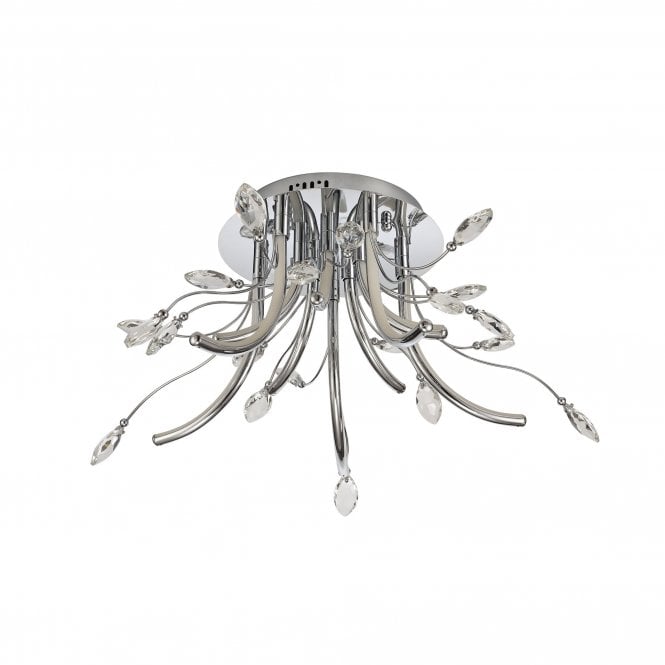 CHARLOTTE Integral LED Light Flush Ceiling Fitting Chrome Medium