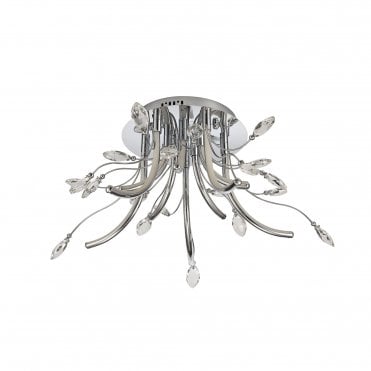 CHARLOTTE Integral LED Light Flush Ceiling Fitting Chrome  Medium